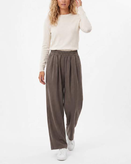 Pantaloni a gamba ampia con vita elasticizzata