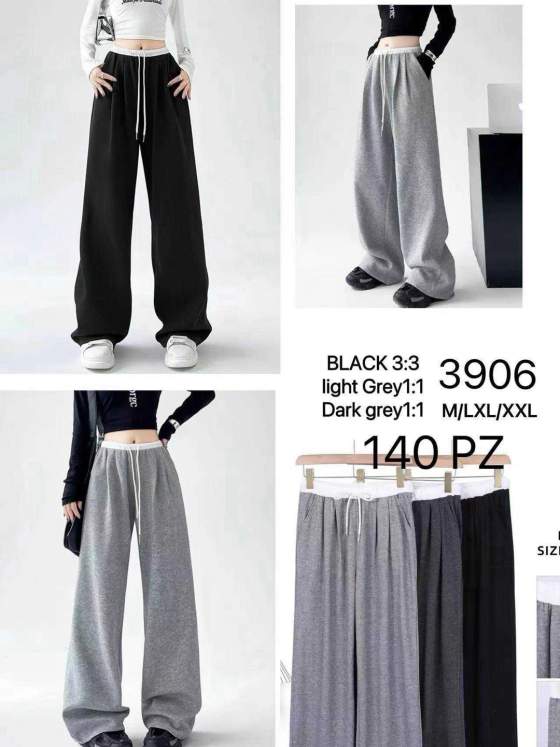 Pantaloni casual a gamba larga con coulisse
