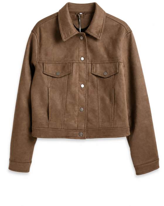 Giacca corta con colletto a camicia