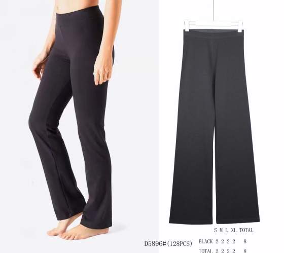 Pantaloni donna neri a gamba svasata