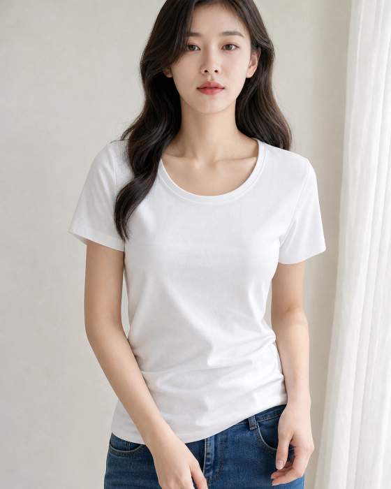T-shirt donna basic a manica corta